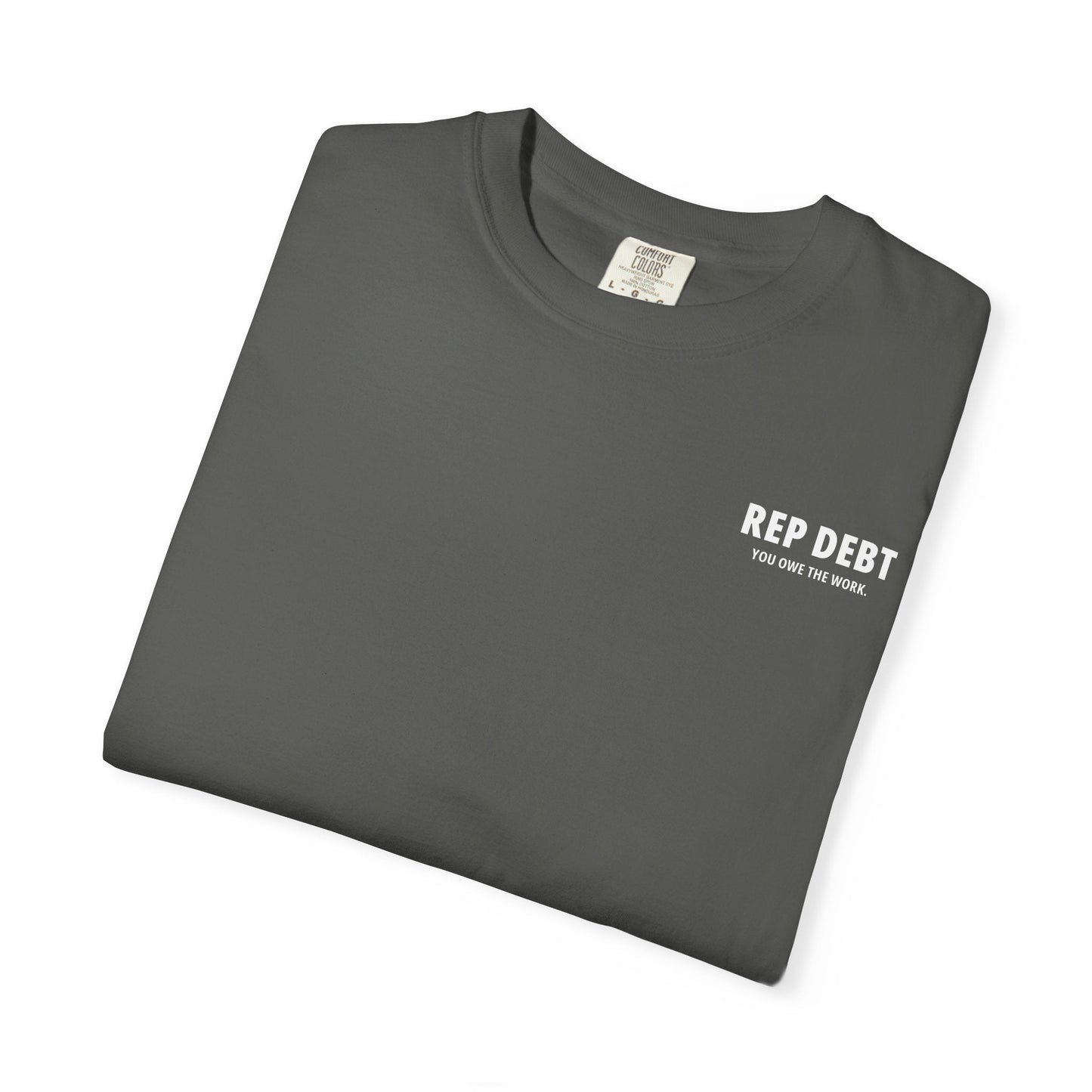 REP DEBT Top Set Social Club Tee - Pepper detail