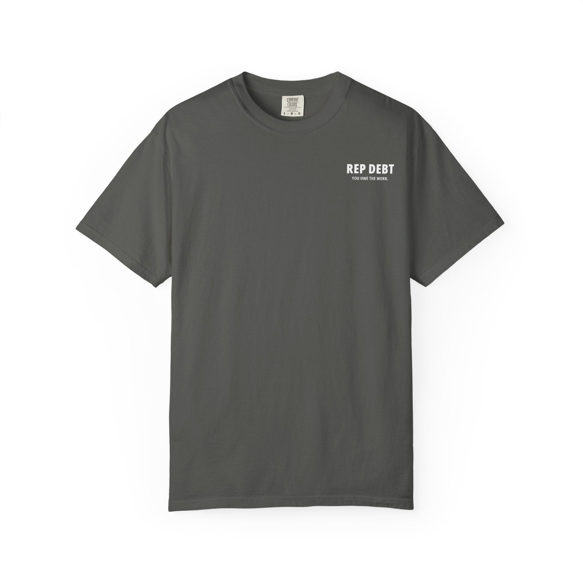 REP DEBT Top Set Social Club Tee - Pepper detail