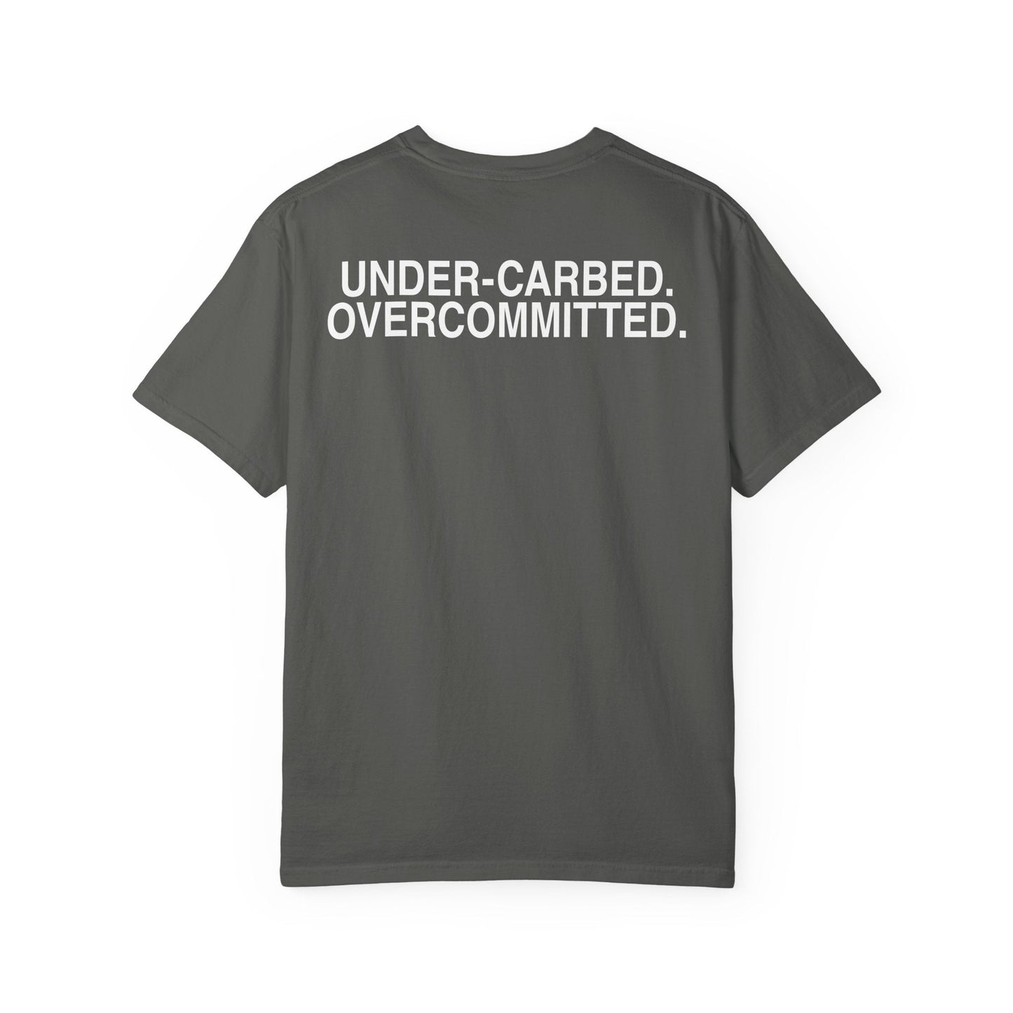 REP DEBT Under-Carbed. Overcommitted. Tee - Graphite detail