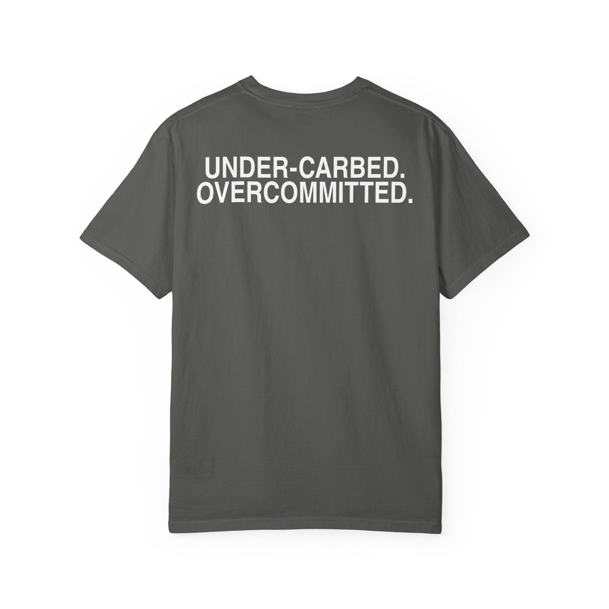 REP DEBT Under-Carbed. Overcommitted. Tee - Graphite detail