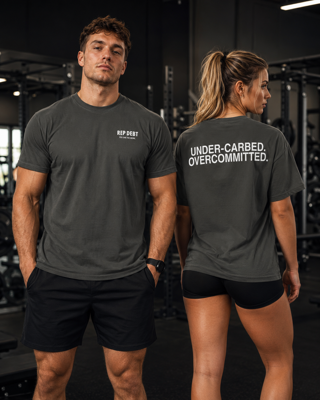REP DEBT Under-Carbed. Overcommitted. Tee - Graphite