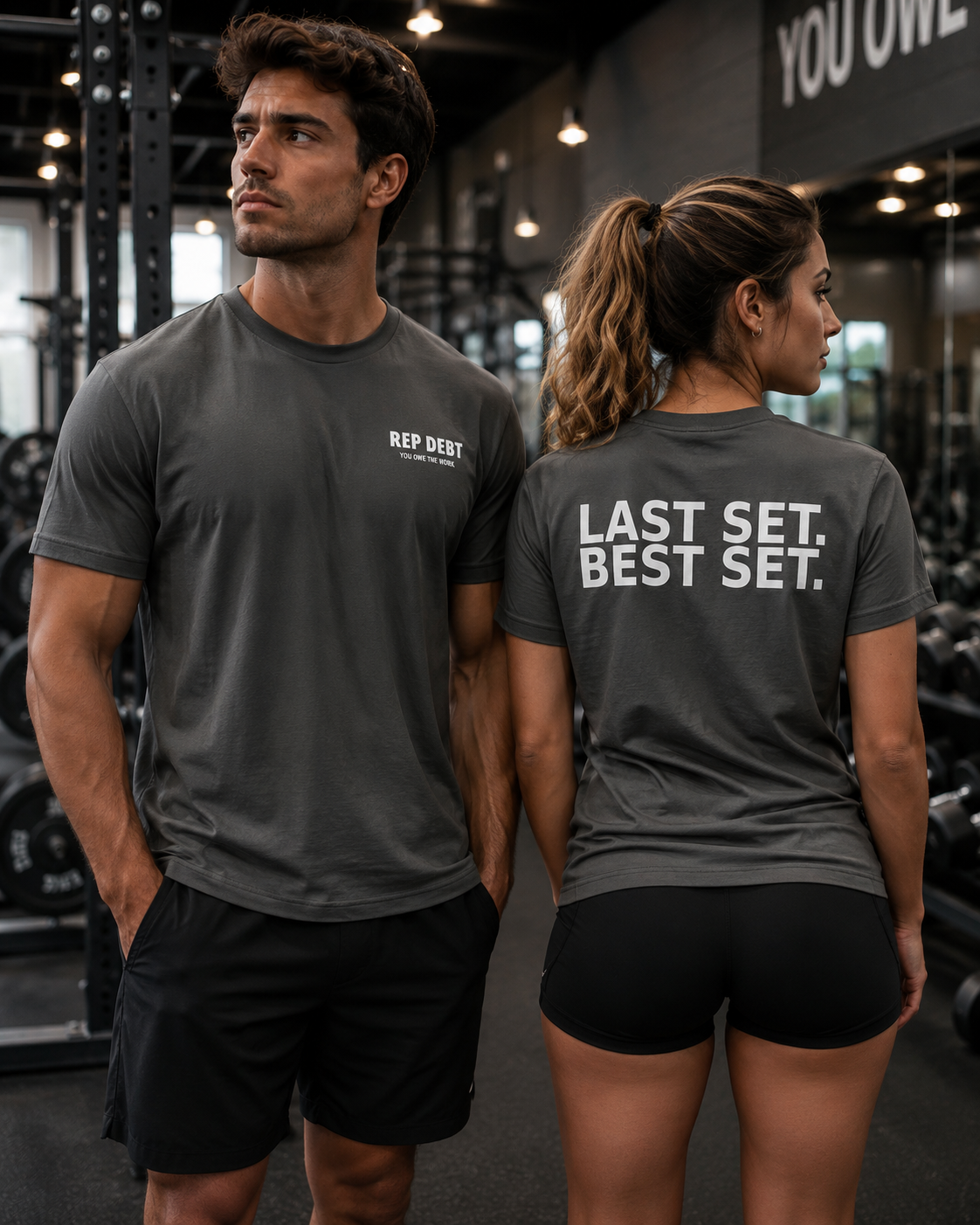 REP DEBT Last Set. Best Set. Tee - Pepper
