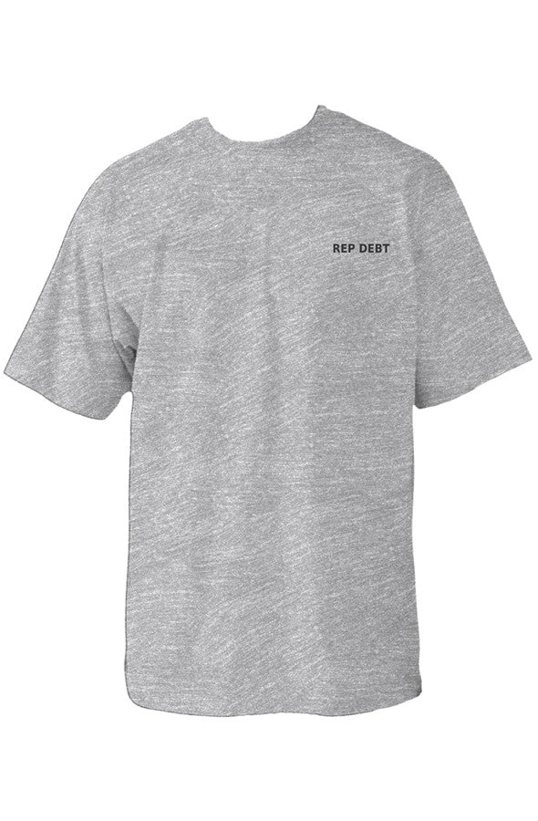 REP DEBT Oversized Tee - Heather Grey