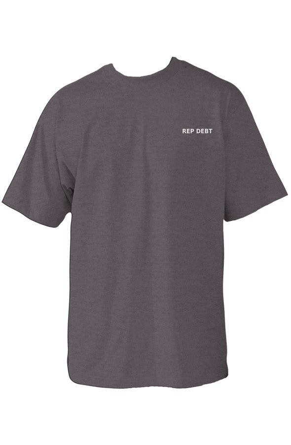 REP DEBT Oversized Tee - Charcoal Grey Heather