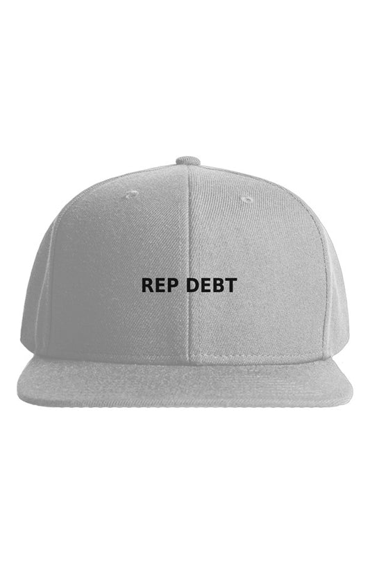 REP DEBT Stock Cap - White